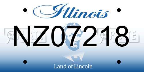 NZ07218 Illinois License Plate