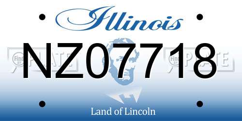 NZ07718 Illinois License Plate