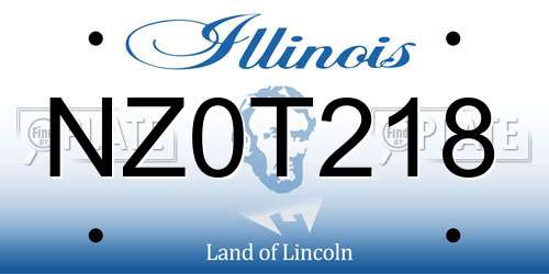 NZ0T218 Illinois License Plate