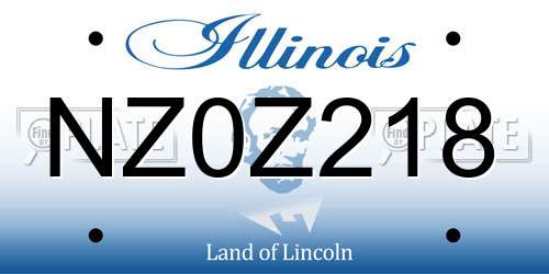 NZ0Z218 Illinois License Plate