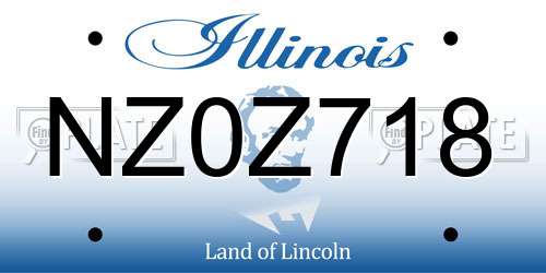 NZ0Z718 Illinois License Plate