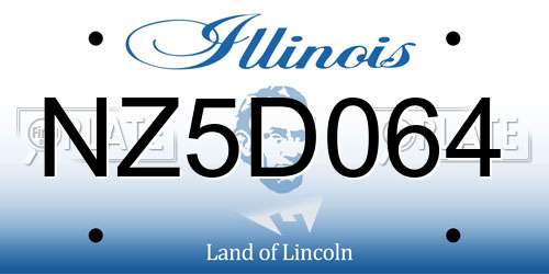 NZ5D064 Illinois License Plate