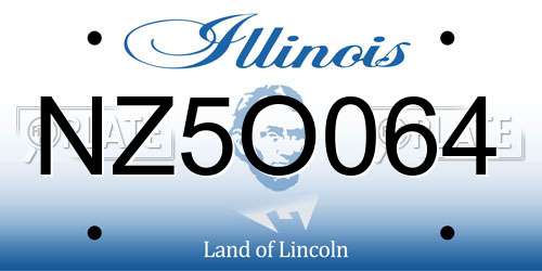 NZ5O064 Illinois License Plate