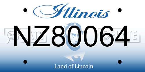 NZ80064 Illinois License Plate