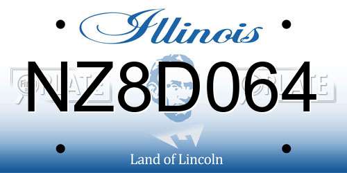 NZ8D064 Illinois License Plate