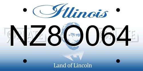 NZ8O064 Illinois License Plate