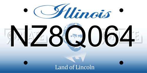 NZ8Q064 Illinois License Plate