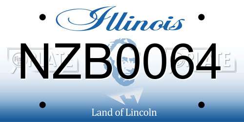 NZB0064 Illinois License Plate
