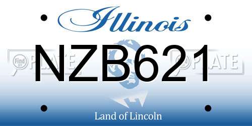 NZB621 Illinois License Plate