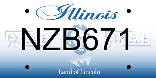 NZB671 Illinois License Plate