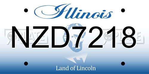 NZD7218 Illinois License Plate