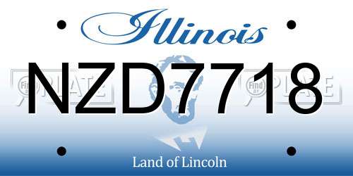 NZD7718 Illinois License Plate