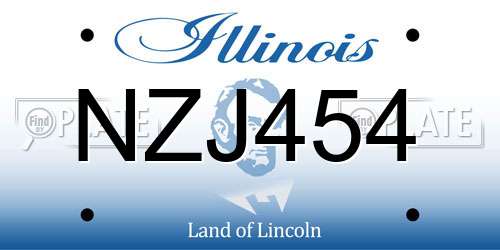 NZJ454 Illinois License Plate