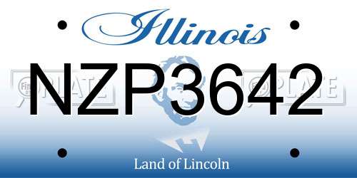 NZP3642 Illinois License Plate