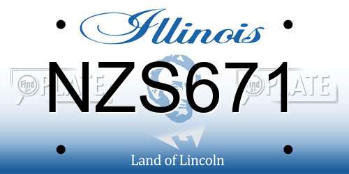 NZS671 Illinois License Plate
