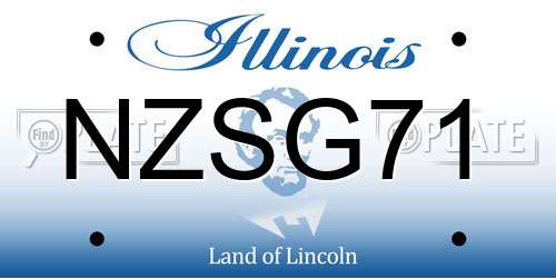NZSG71 Illinois License Plate