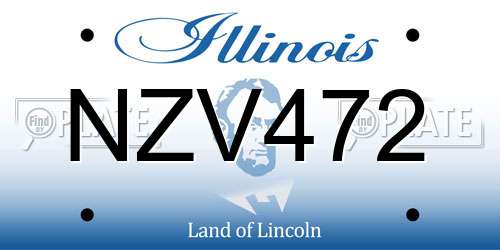 NZV472 Illinois License Plate