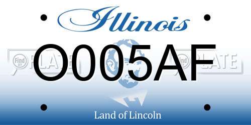 O005AF Illinois License Plate