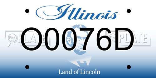 O0076D Illinois License Plate