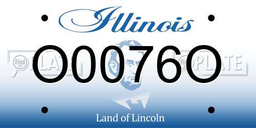 O0076O Illinois License Plate