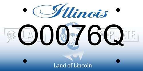 O0076Q Illinois License Plate