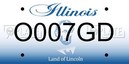 O007GD Illinois License Plate