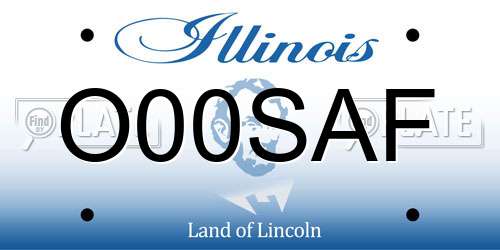 O00SAF Illinois License Plate