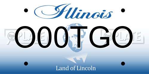 O00TGO Illinois License Plate