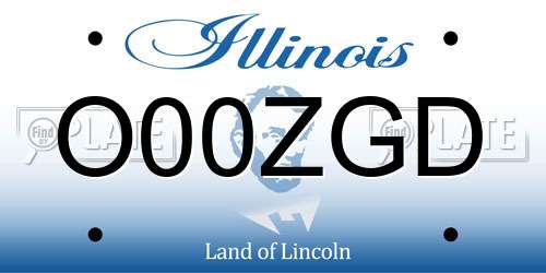 O00ZGD Illinois License Plate
