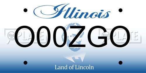 O00ZGO Illinois License Plate