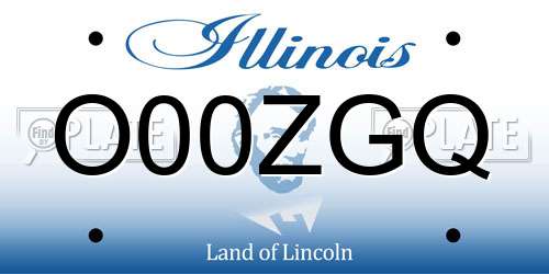 O00ZGQ Illinois License Plate