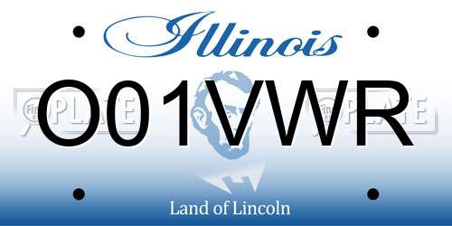 O01VWR Illinois License Plate