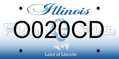 O020CD Illinois License Plate