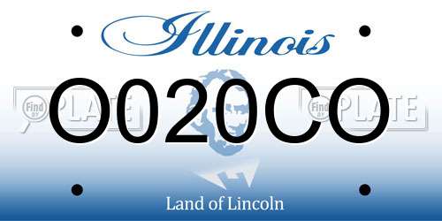 O020CO Illinois License Plate
