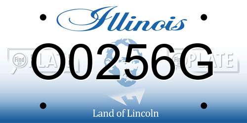 O0256G Illinois License Plate