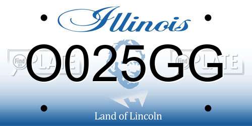 O025GG Illinois License Plate