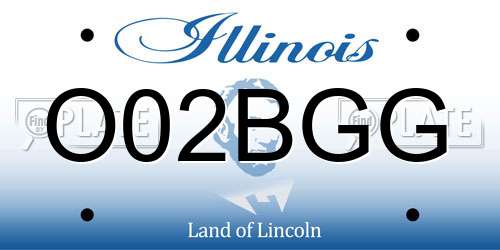 O02BGG Illinois License Plate