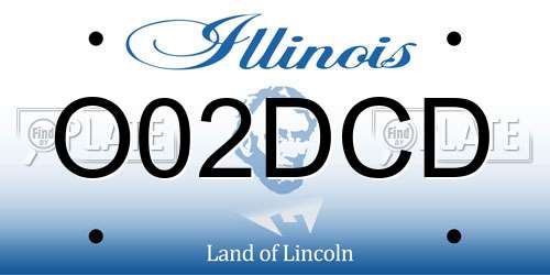 O02DCD Illinois License Plate