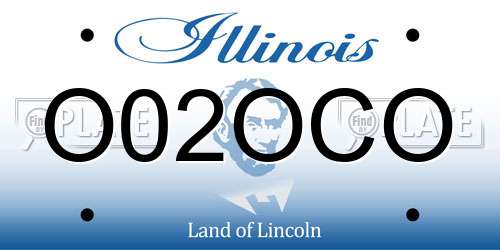 O02OCO Illinois License Plate