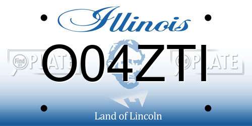 O04ZTI Illinois License Plate