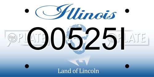 O0525I Illinois License Plate