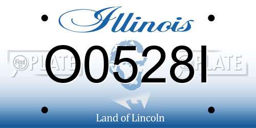 O0528I Illinois License Plate