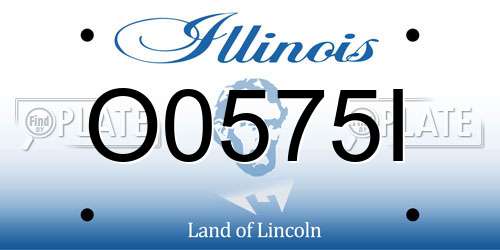O0575I Illinois License Plate