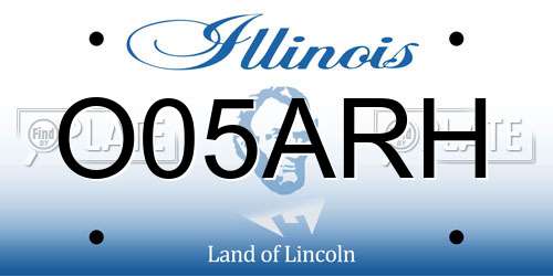 O05ARH Illinois License Plate