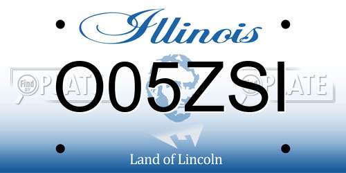O05ZSI Illinois License Plate
