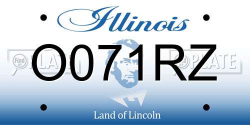 O071RZ Illinois License Plate