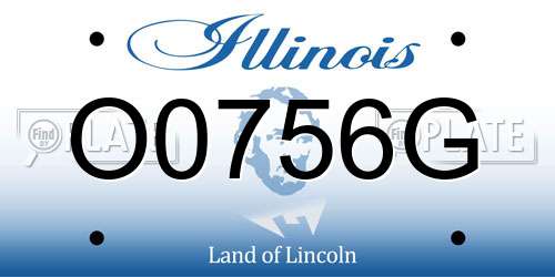 O0756G Illinois License Plate