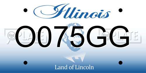 O075GG Illinois License Plate