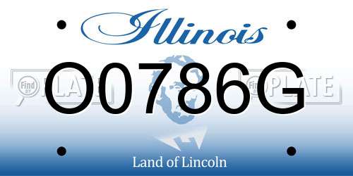 O0786G Illinois License Plate
