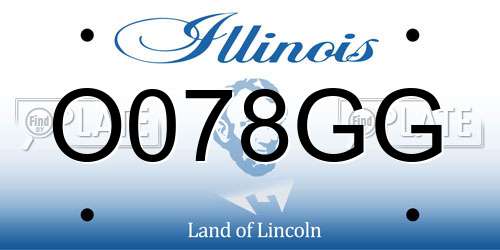 O078GG Illinois License Plate